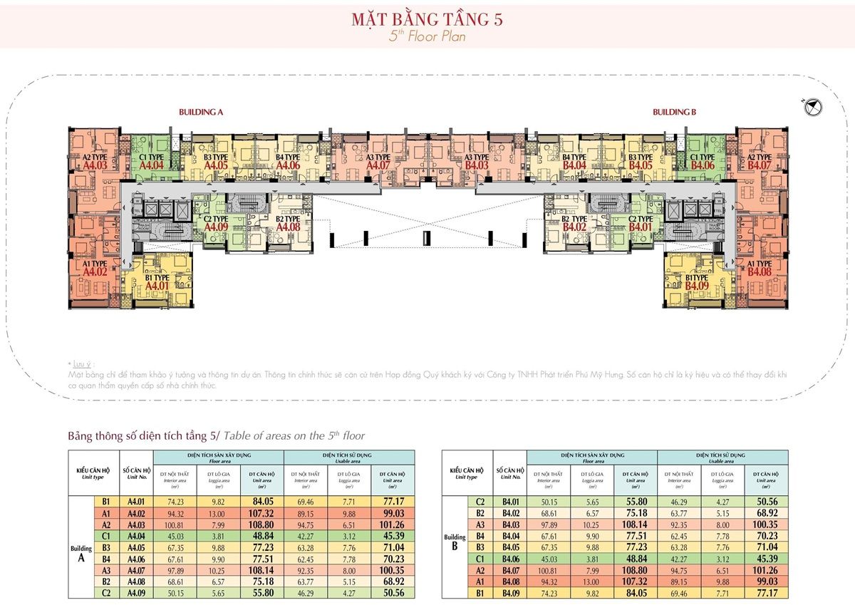 Mặt bằng The Ascentia Phú Mỹ Hưng - Tầng 5
