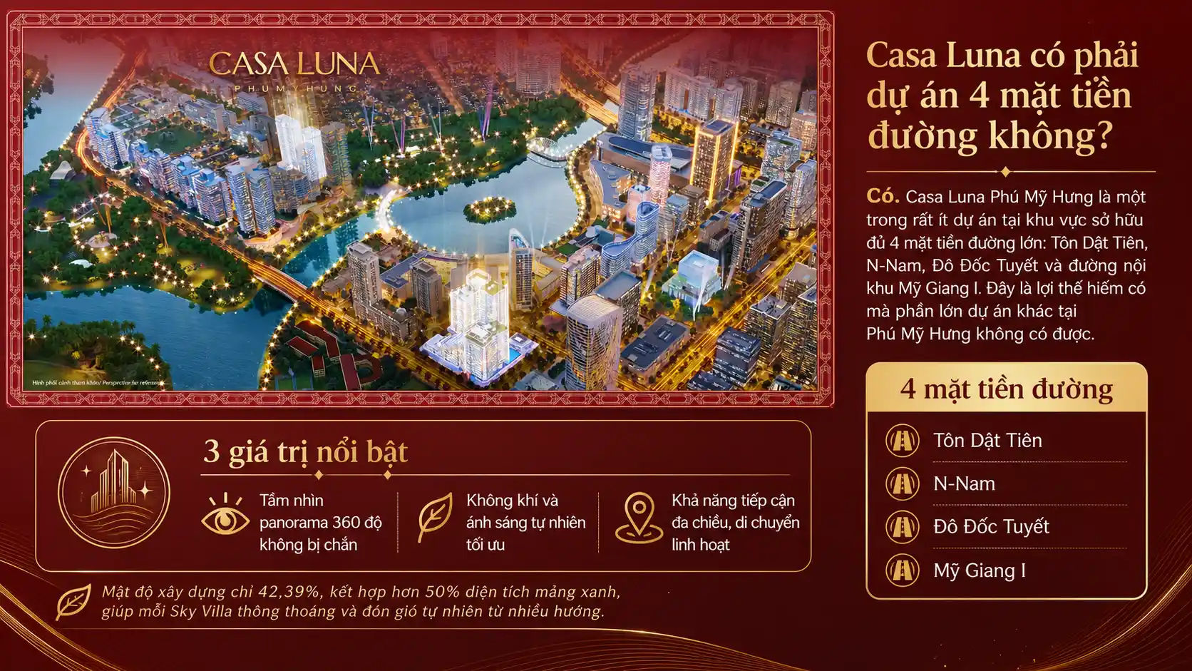 Casa Luna có phải dự án 4 mặt tiền đường không