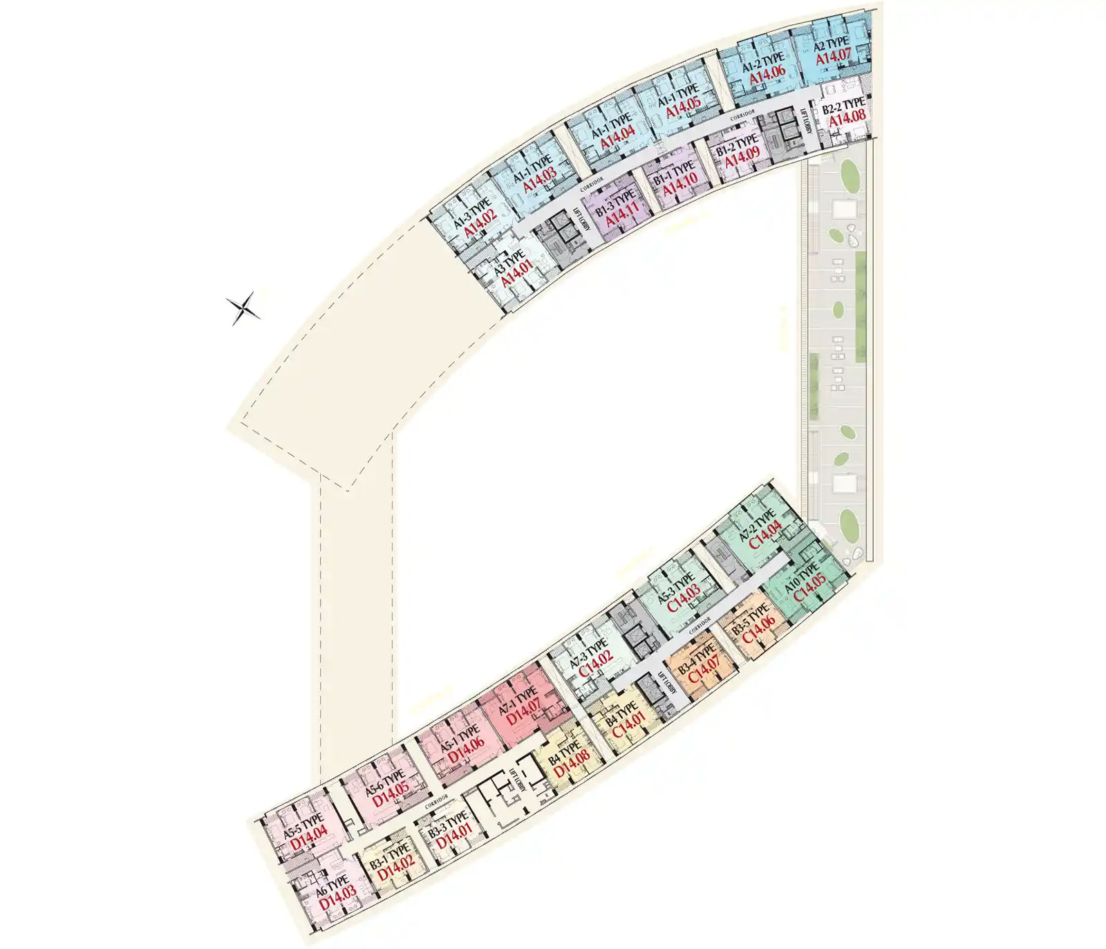 Mặt bằng Căn hộ Midtown M8 The Peak (M8A)- Tầng 15