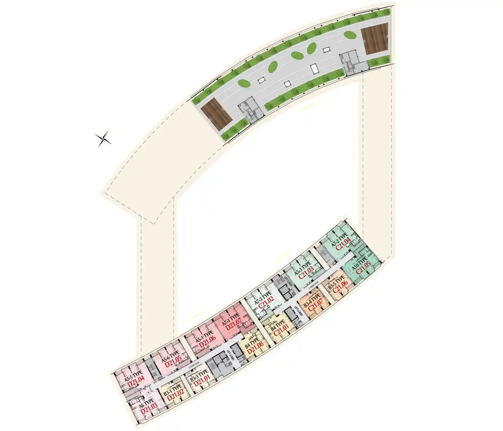 Mặt bằng Căn hộ Midtown M8 The Peak (M8A)- Tầng 22