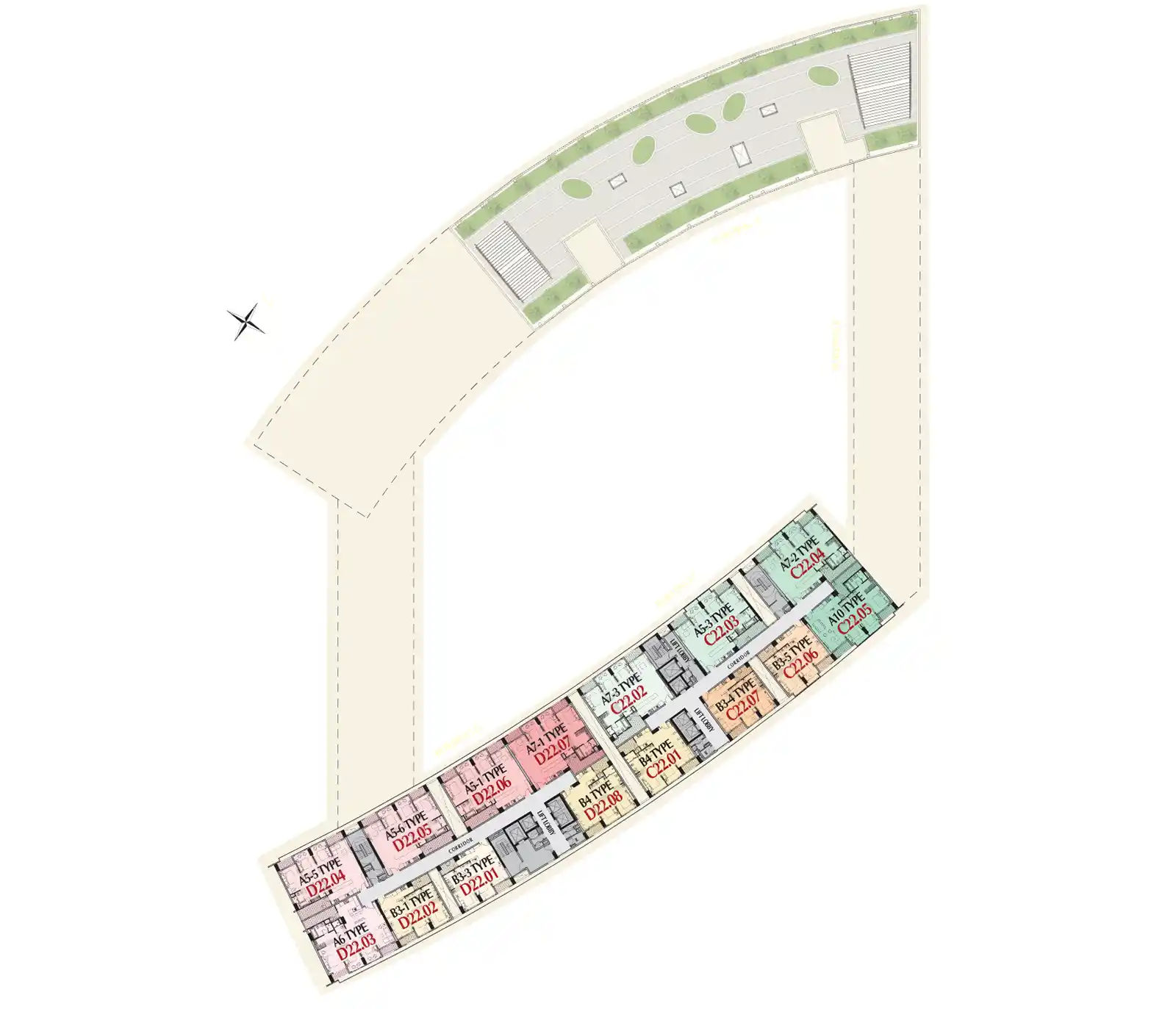 Mặt bằng Căn hộ Midtown M8 The Peak (M8A)- Tầng 23