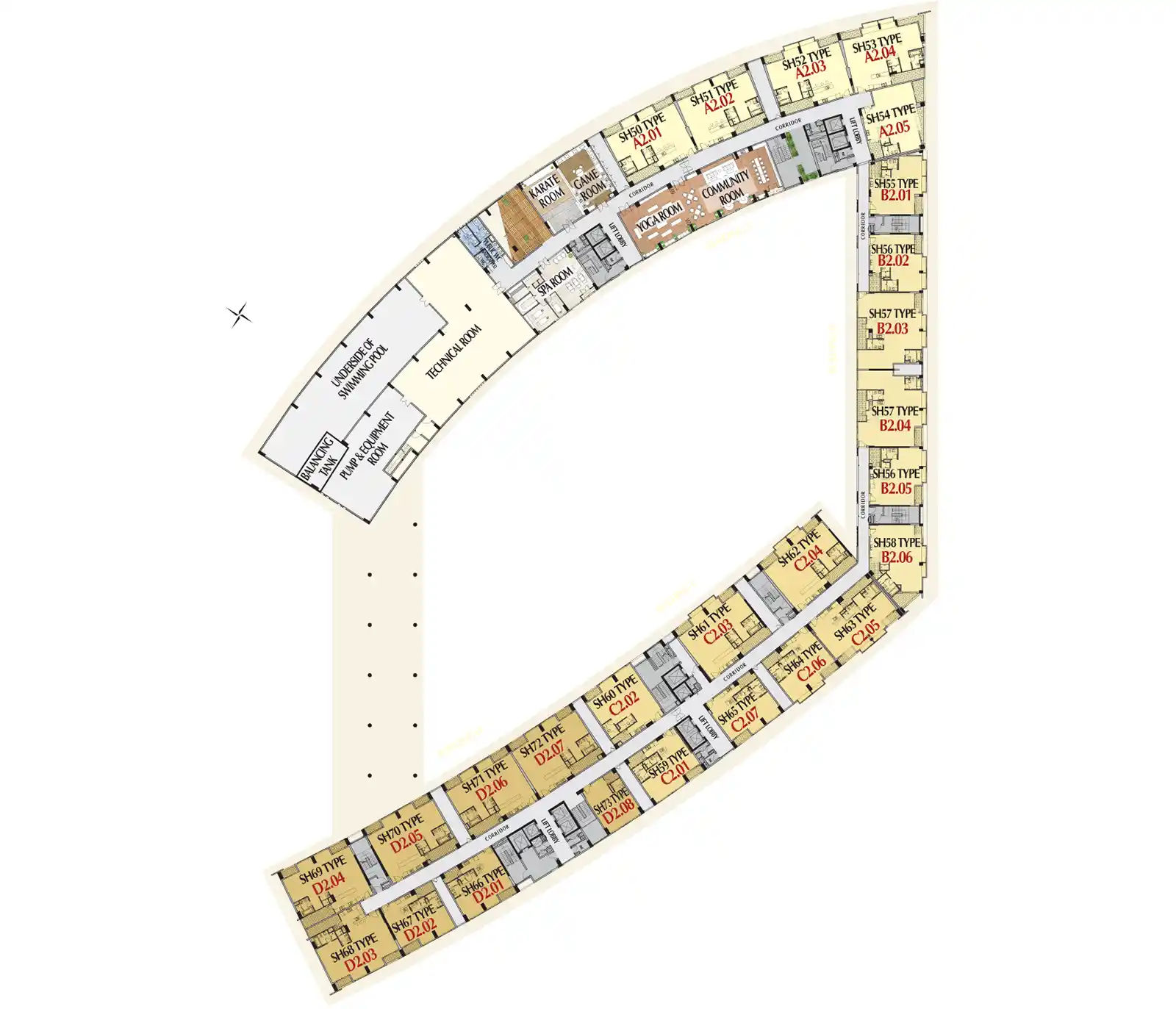 Mặt bằng Căn hộ Midtown M8 The Peak (M8A)- Tầng 3