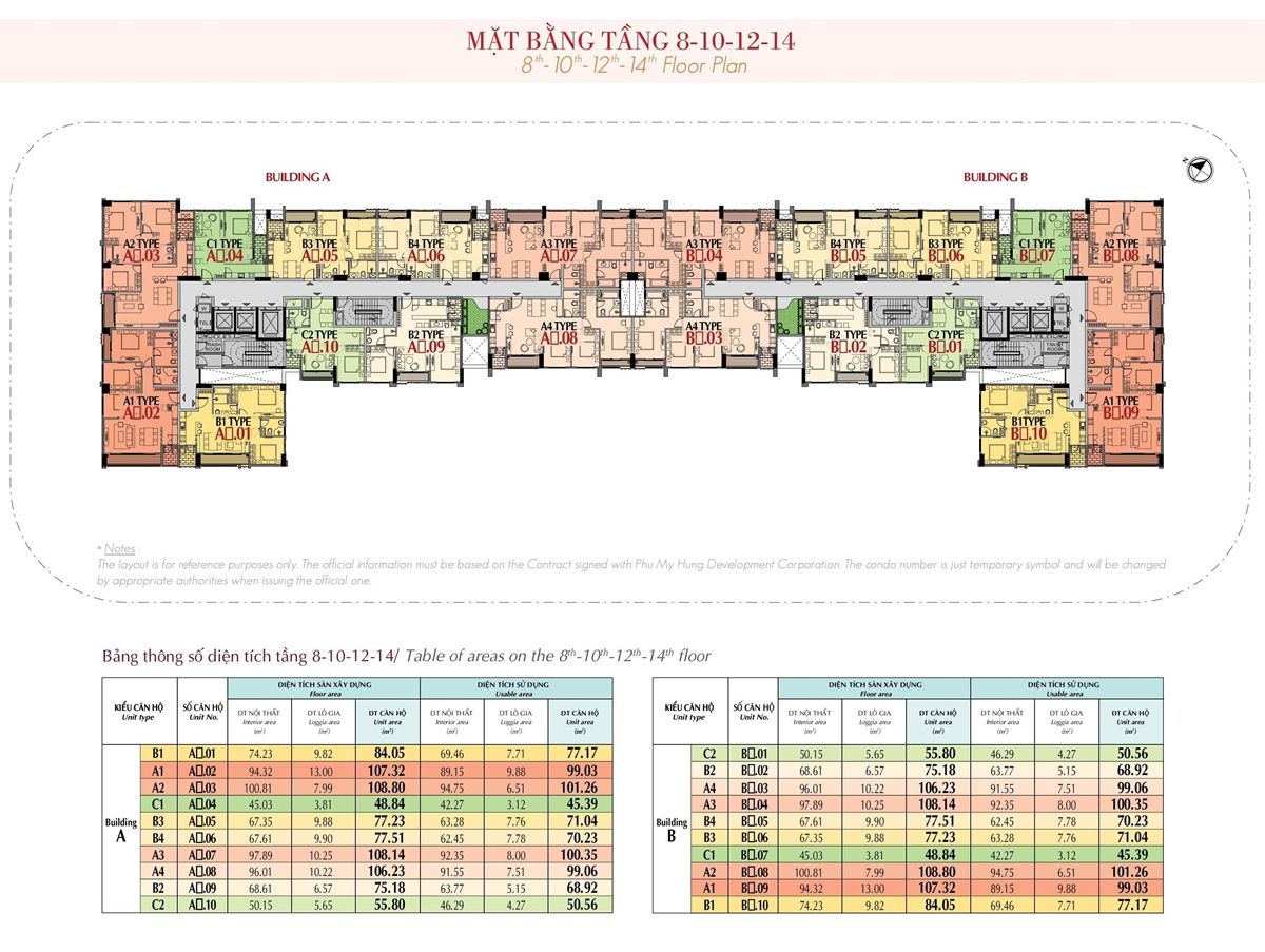 Mặt bằng The Ascentia Phú Mỹ Hưng - Tầng 8, 10, 12, 14