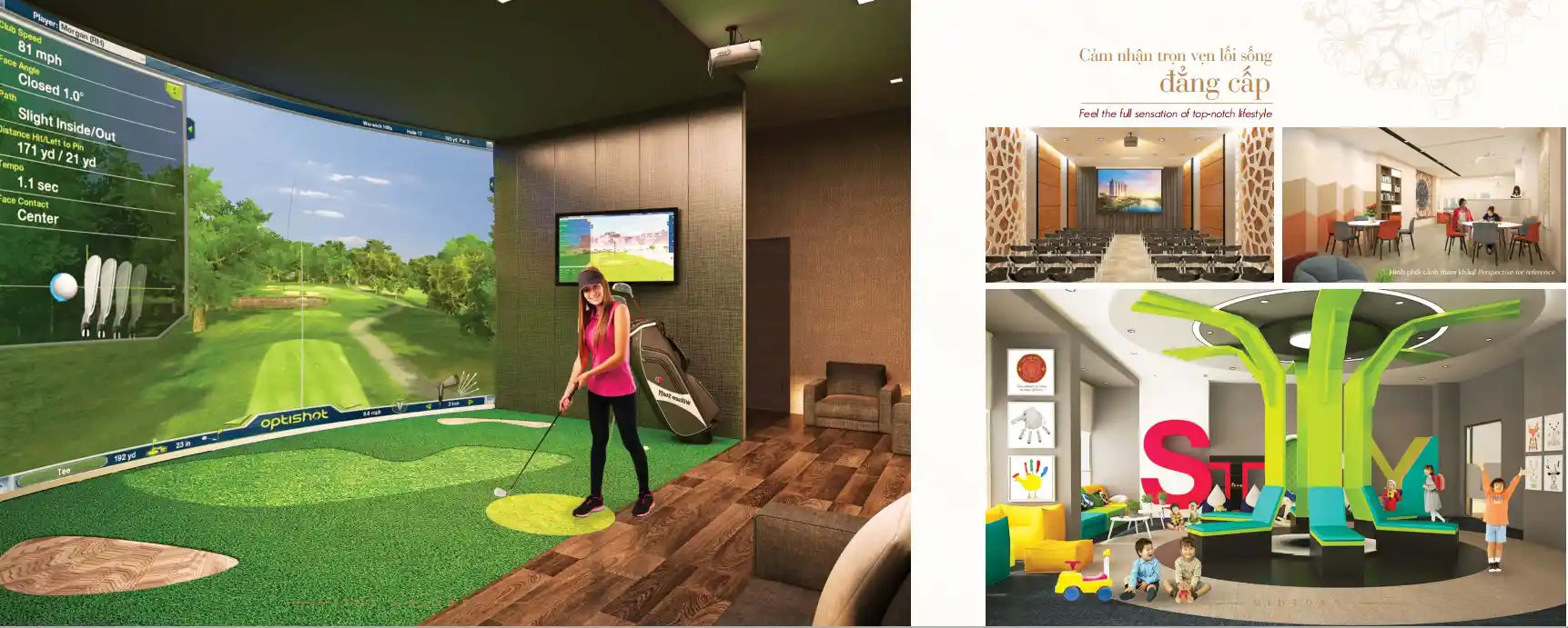 Tiện ích căn hộ Midtown m5 The Grand- sân golf, khu vui chơi trẻ em,...
