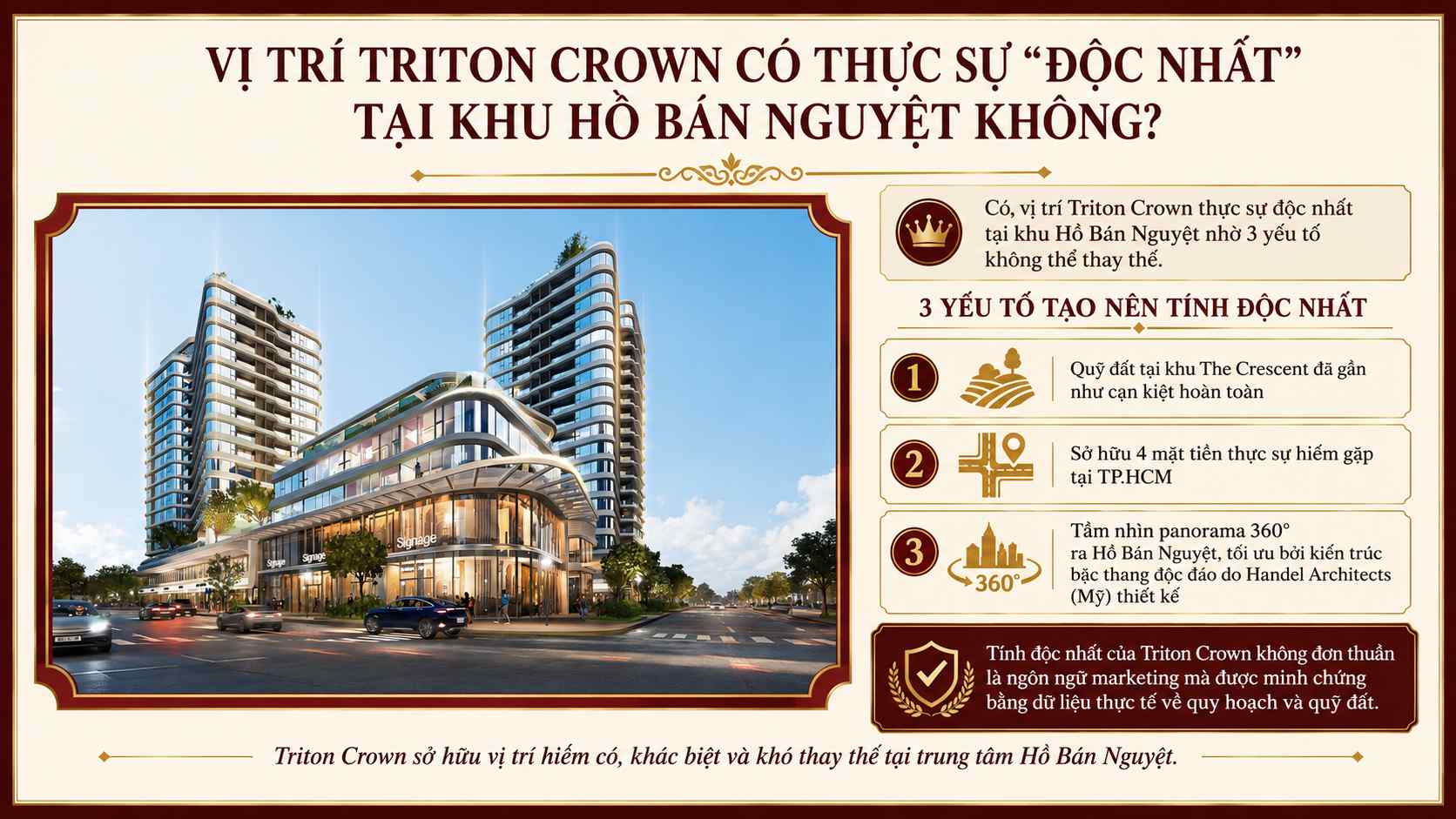 Vị Trí Triton Crown Có Thực Sự "Độc Nhất" Tại Khu Hồ Bán Nguyệt Không?