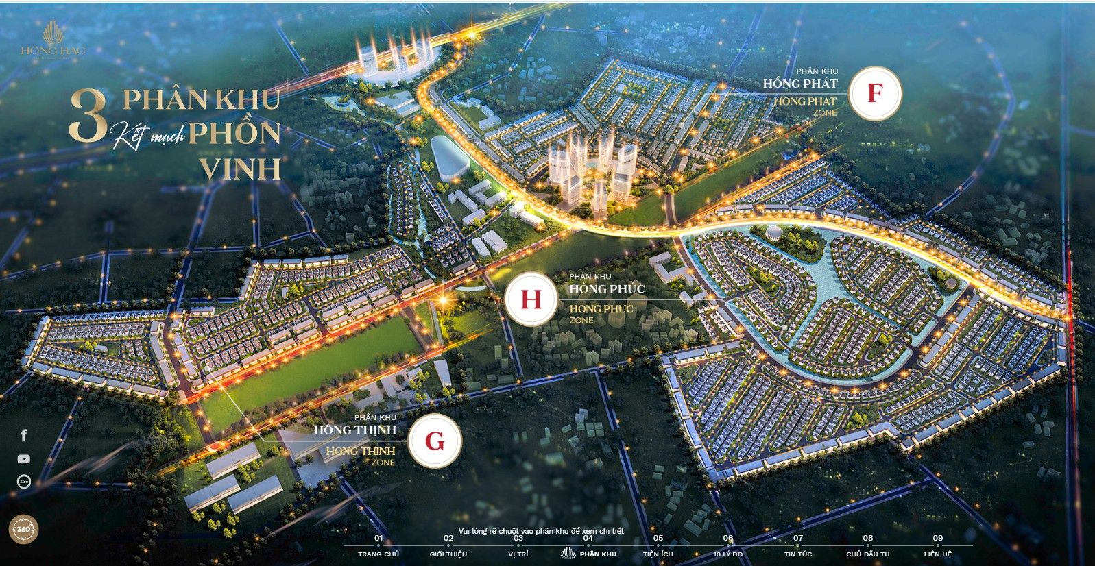 3 phân khu dự án Hồng Hạc City Phú Mỹ Hưng