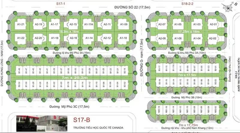 Mặt bằng biệt thự Mỹ Phú 3 Phú Mỹ Hưng