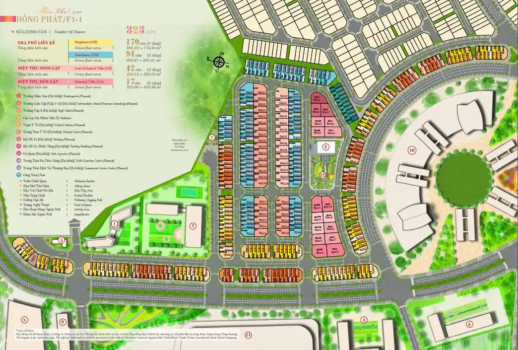 Hong Hac City project site plan (Zone F1-1)