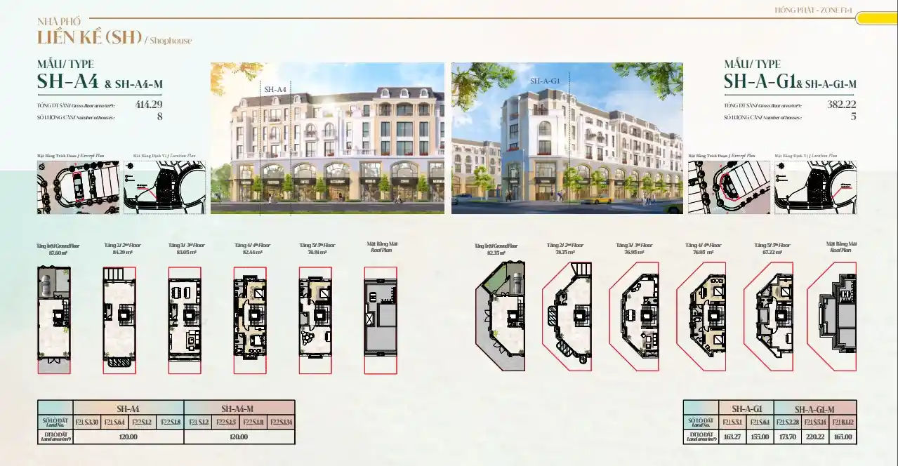 What are the features of the corner shophouse at Hồng Hạc City