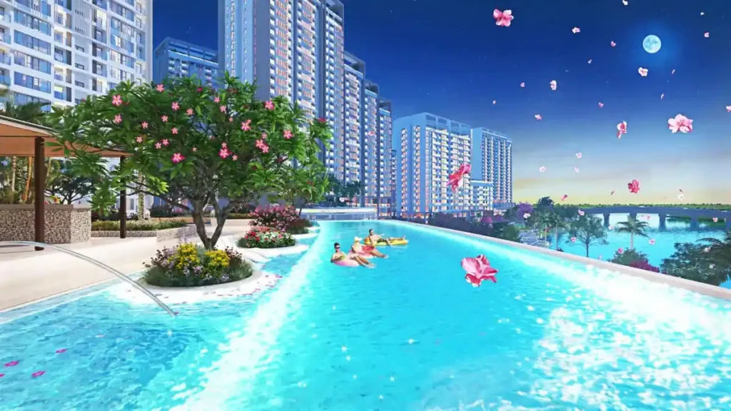 Tiện ích dự án Midtown - Hồ bơi tràn bờ