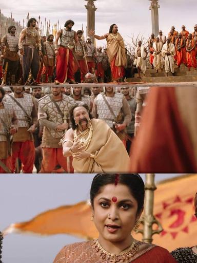 Bāhubali: The Beginning meme template with Sivagami (Ramya Krishnan) with Bijjaladeva (Nassar)