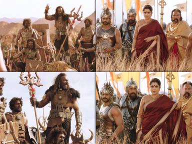 Bāhubali: The Beginning meme template with Mahendra "Sivudu" Bāhubali / Amarendra Bāhubali (Prabhas) with Sivagami (Ramya Krishnan)