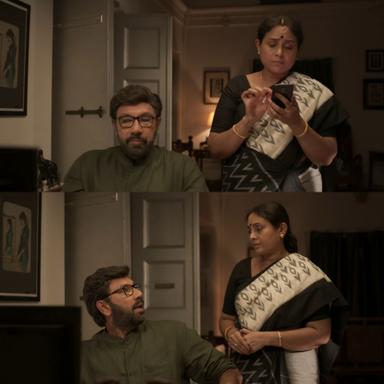 Etharkkum Thunindhavan meme template with  (Sathyaraj) with Kosalai (Saranya Ponvannan)