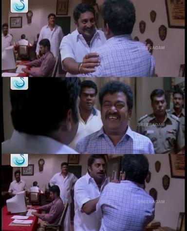 Ghilli meme template with Saravanavelu (Vijay) with Muthupandi (Prakash Raj)