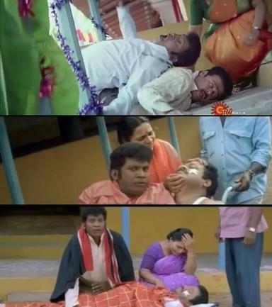 Giri meme template with Veerabhaagu (Vadivelu) with  (Madhan Bob)