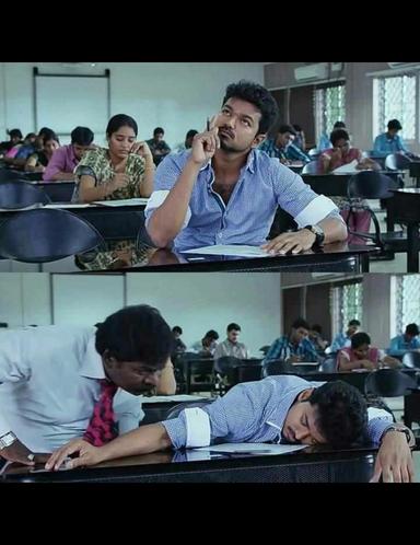 Jilla meme template with Siva (Mohanlal) with Sakthi (Vijay)