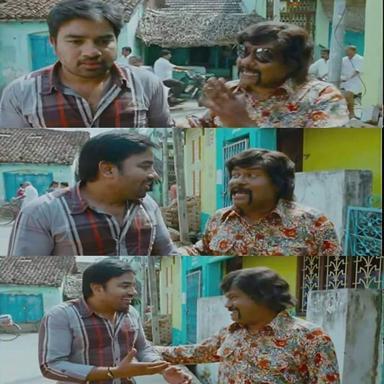 Kalakalappu meme template with Raghu (Shiva) with Anjuvatti Alagesan (Ilavarasu)