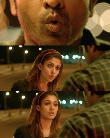 Naanum Rowdydhaan meme template with 'Pondy' Pandi (Vijay Sethupathi) with Kadambari (Nayanthara)