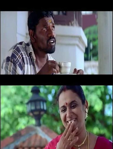 Nandha meme template with 'Lodukku' Pandi (Karunas)