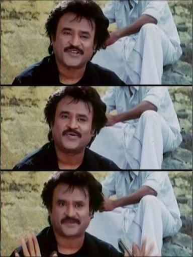 Padayappa meme template with Azhagesan (Senthil) with Padayappa (Rajinikanth)