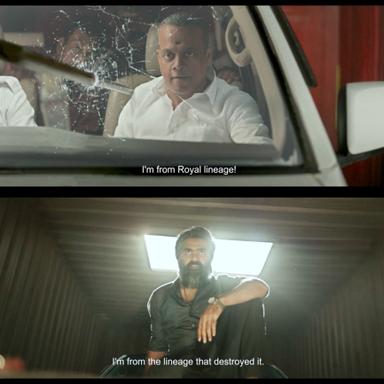 Pathu Thala meme template with Naanjilaar Gunasekaran (Gautham Vasudev Menon) with AG Ravanan 'AGR' (Silambarasan)