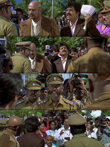 Sivaji: The Boss meme template with Sivaji Arumugam (Rajinikanth) with Arivu (Vivek)