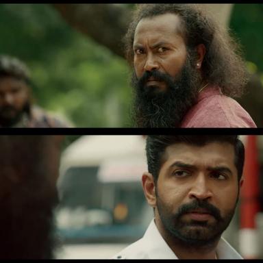 Yaanai meme template with  (Arun Vijay) with  (Ramachandra Raju)