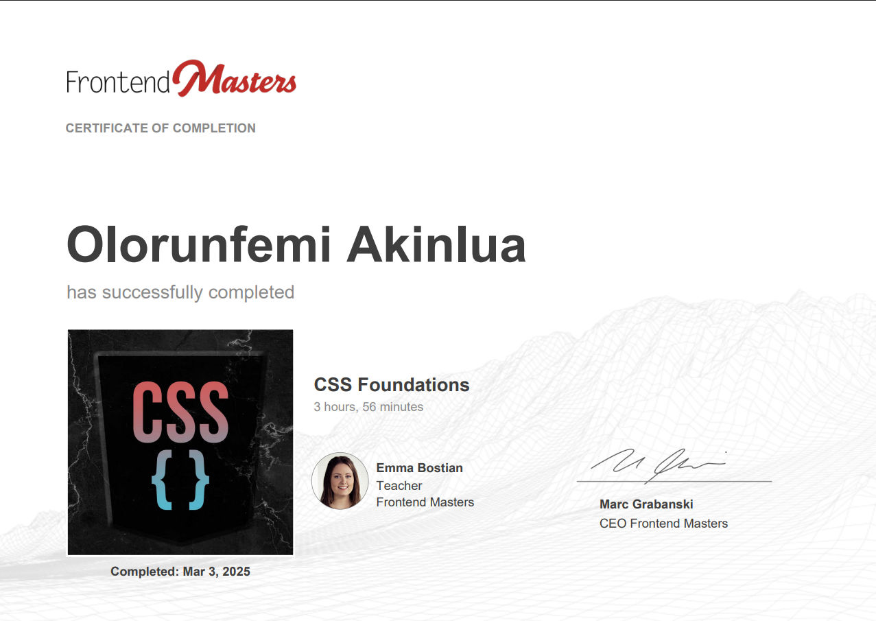 FrontendMasters CSS Foundations