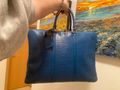 Louis Vuitton modrá kožená cestovní taška / aktovka Epi