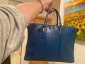 Louis Vuitton modrá kožená cestovní taška / aktovka Epi