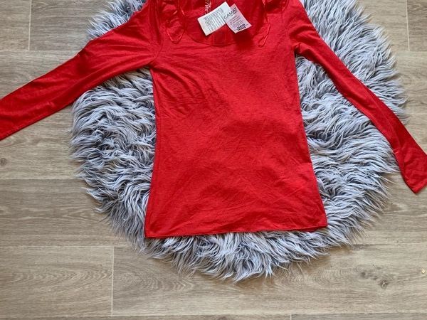 Dámské červené tričko s dlouhým rukávem