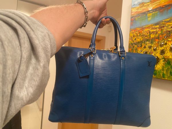 Louis Vuitton modrá kožená cestovní taška / aktovka Epi