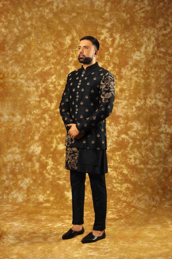 black bandhgala suit for men