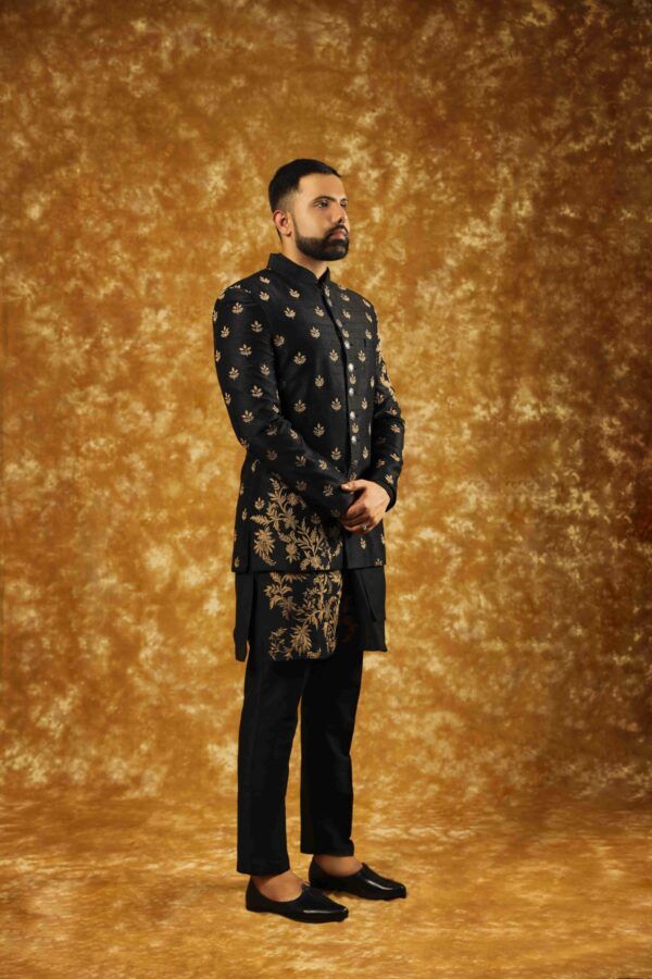 black bandhgala suit for men