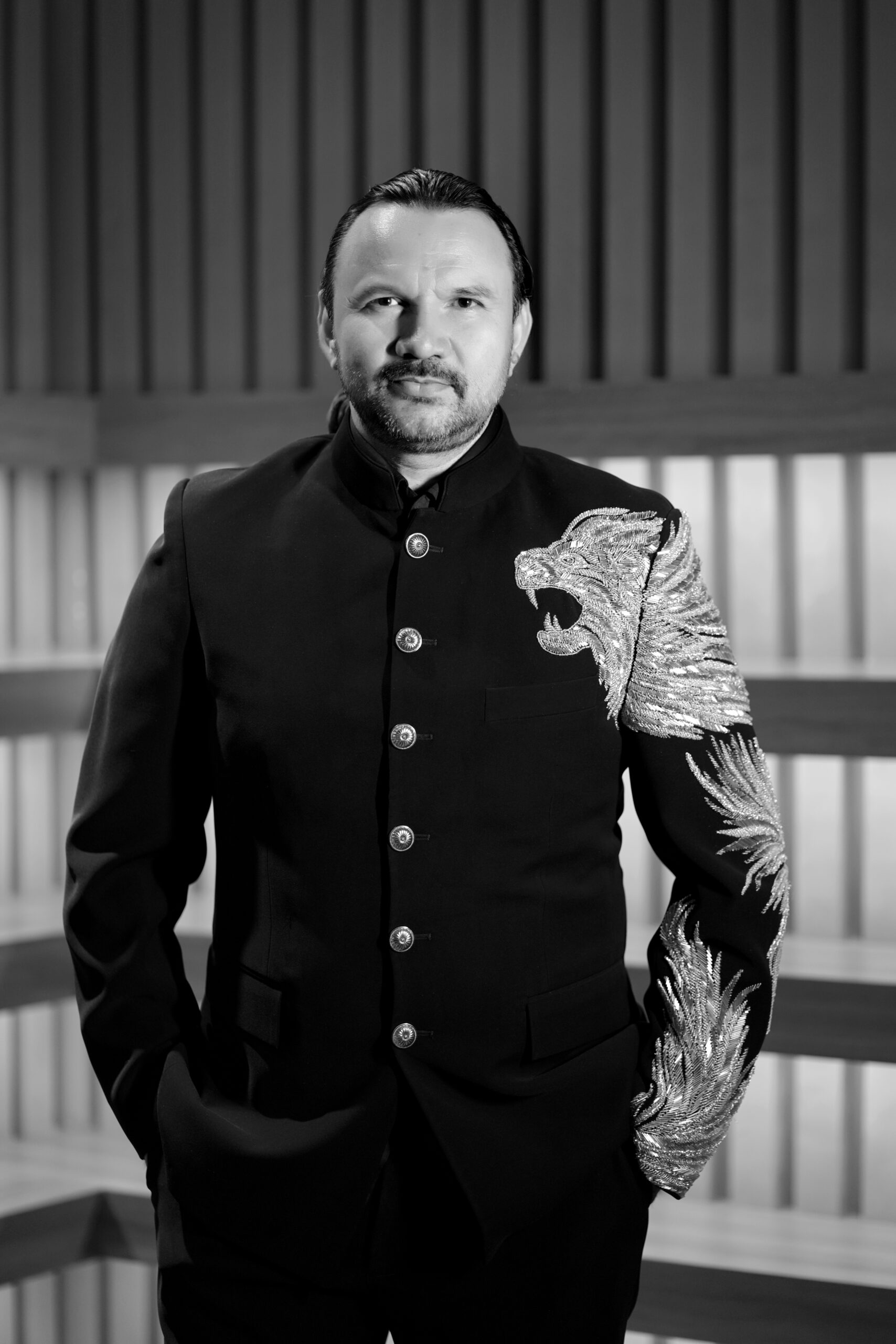 Royal Black Jodhpuri Bandhgala Suit