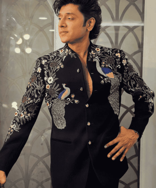 black bandhgala jodhpuri suit for men
