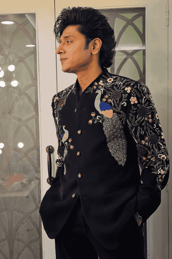 black bandhgala jodhpuri suit for men