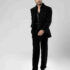 Black Hand-Cut Dana Work Tuxedo Suit 1