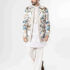 Pearl White Silk Crepe Blazer Kurta Set 1
