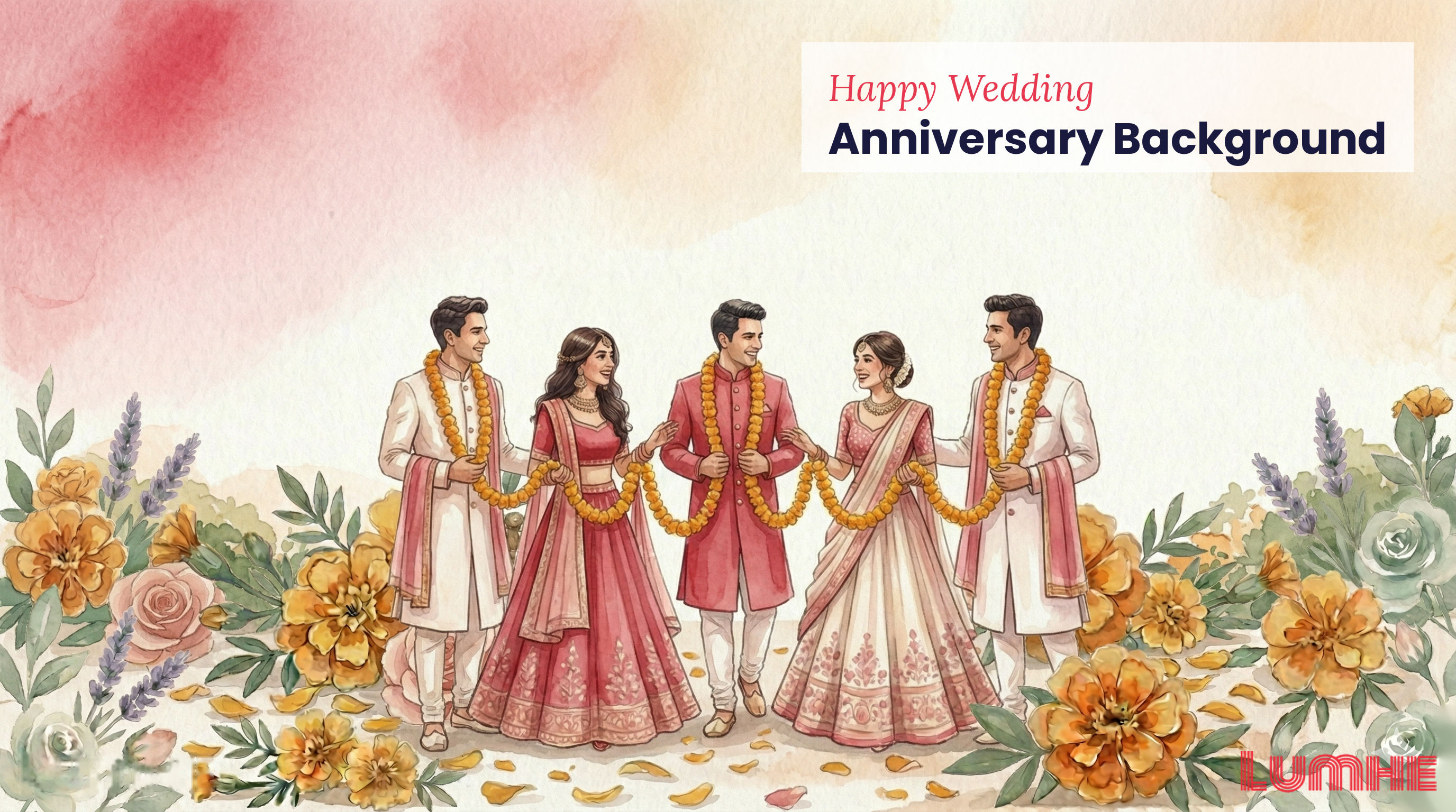 happy wedding anniversary background — free templates