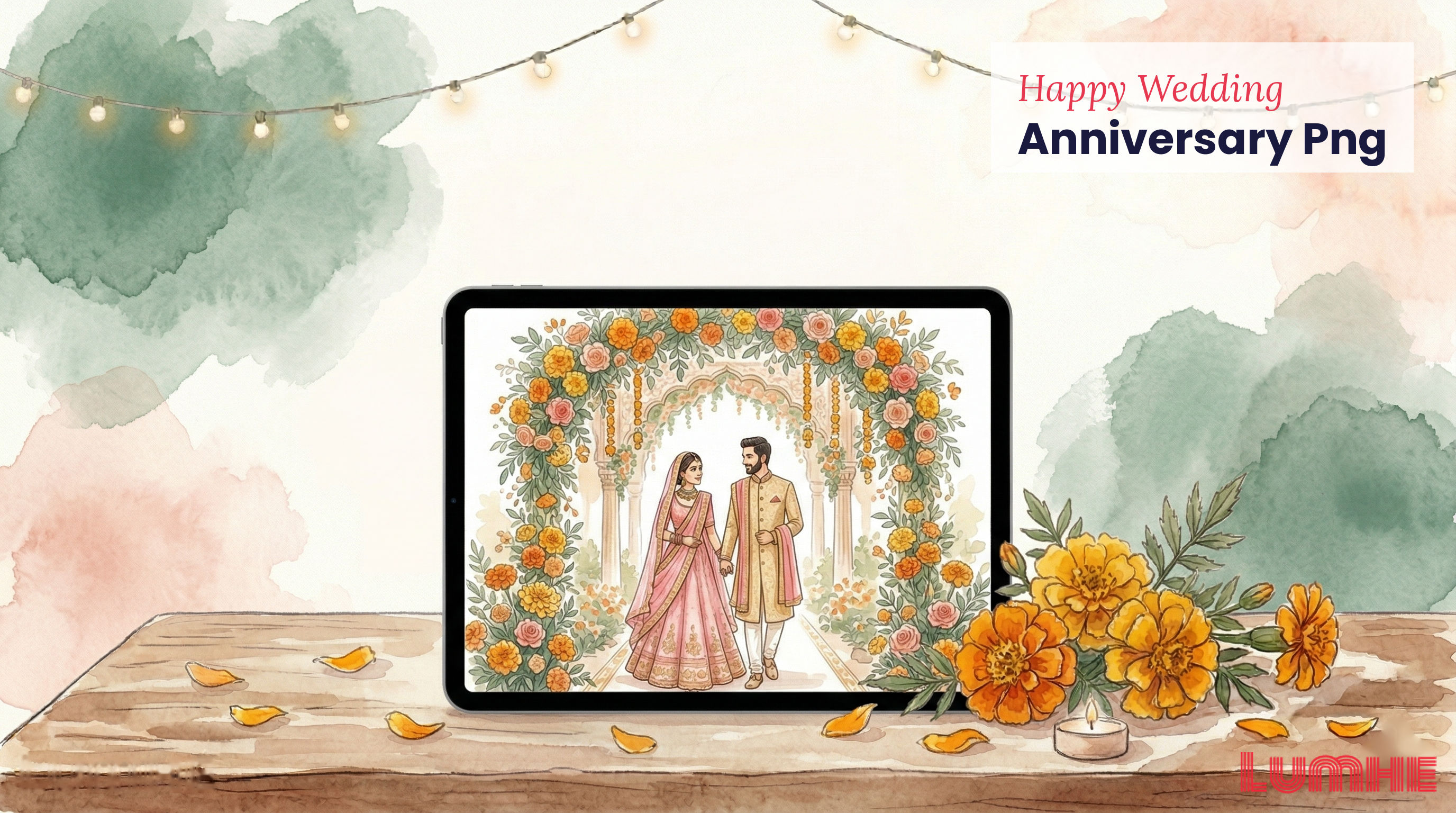 happy wedding anniversary png — free templates