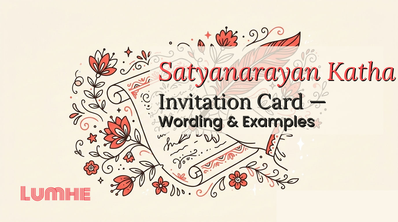 Satyanarayan Katha Invitation Card — Wording & Examples — Lumhe blog