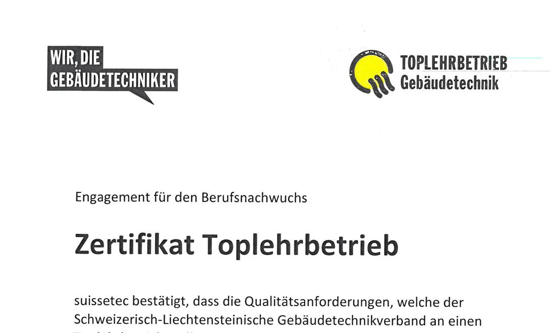 Zertifikat Toplehrbetrieb Zertifikat Toplehrbetrieb