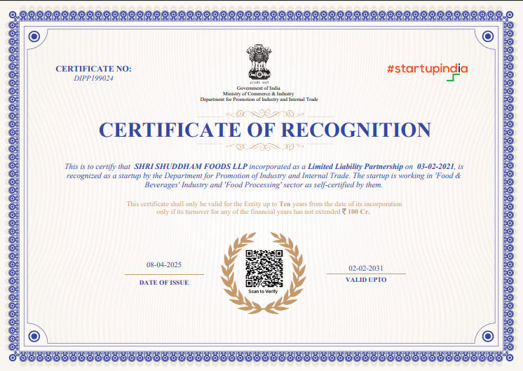 DPIIT-Recognized Startup – Ministry of Commerce, Government of India (2025)
