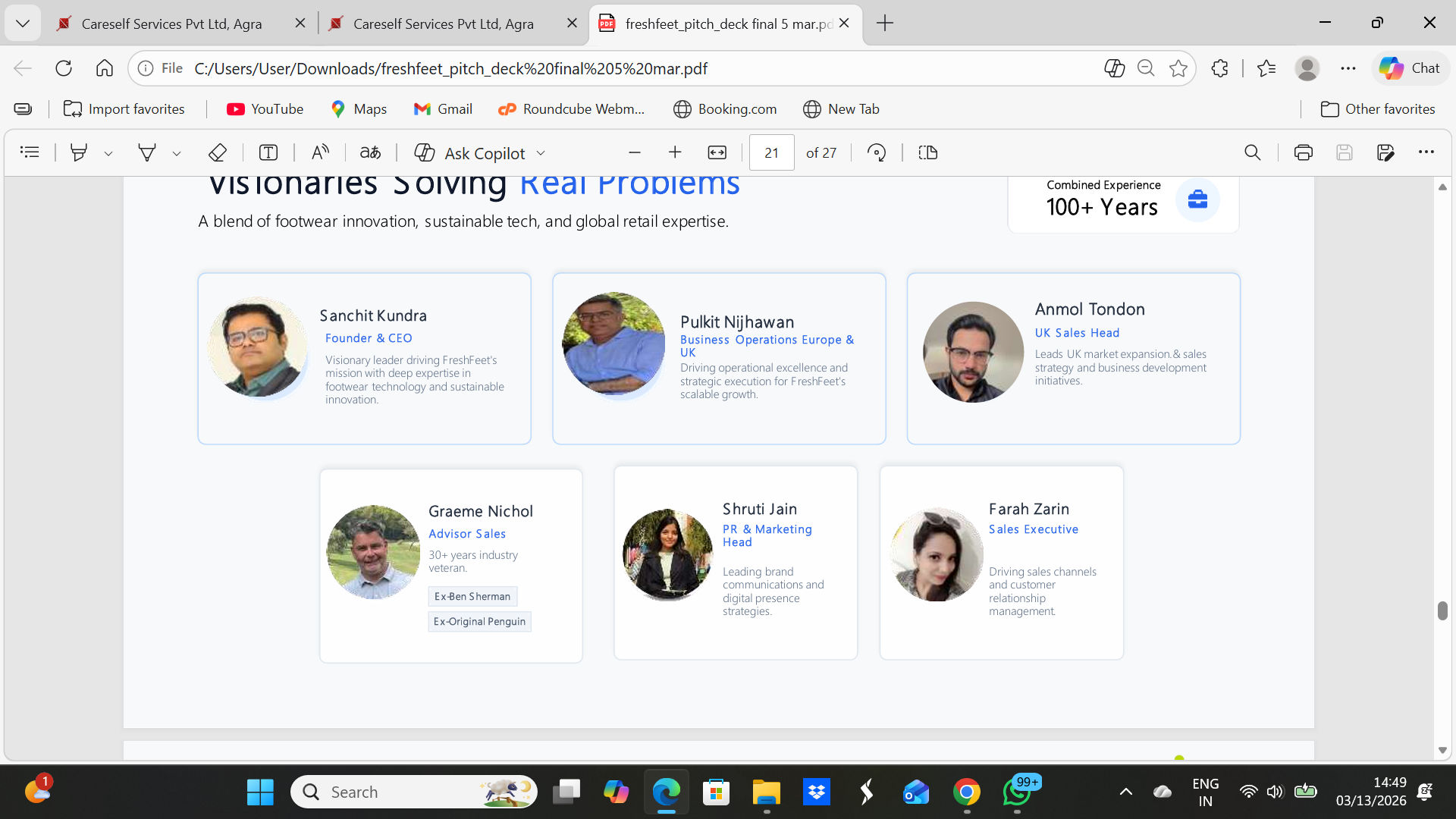 Company Core team working hard to take from National to international.