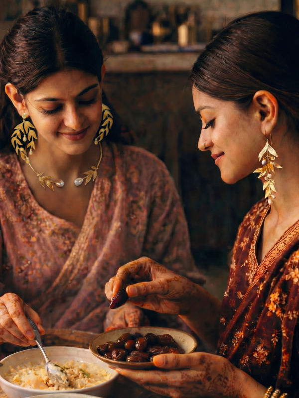 Dhwani Bansal Jewelry, two models dining