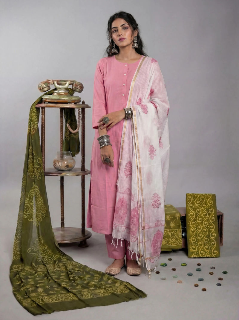 Kurta set, three-quarter angle