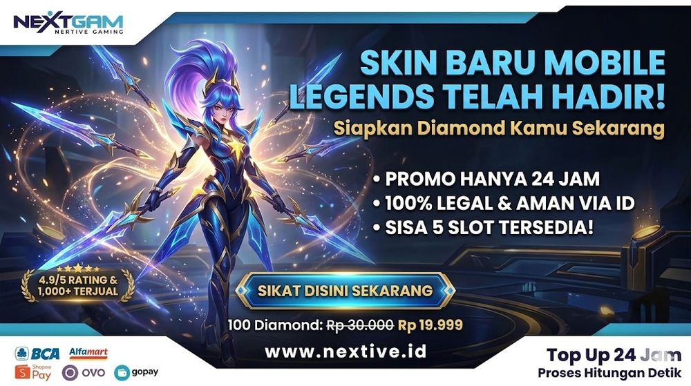 Skin baru Mobile Legends event terbaru dan top up diamond ML murah di Nextive Gaming