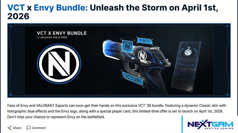 Bundle Envy VALORANT Resmi Hadir, Cara Baru Dukung Tim Favorit di VCT 2026