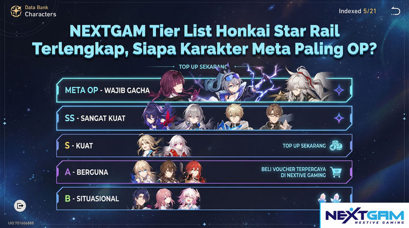 Tier List Honkai Star Rail Terlengkap, Siapa Karakter Meta Paling OP?